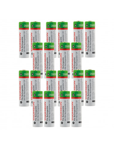 Pack de 40 piles rechargeables HR06 AA 2500 mAh - Thomson