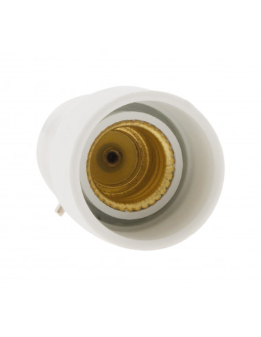 Adaptateur de douille culot pour ampoules - fiche mâle B22 vers fiche femelle E14 - Blanc - Zenitech