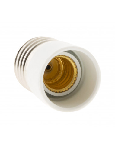 Adaptateur de douille culot pour ampoules - fiche mâle E27 vers fiche femelle E14 - Blanc - Zenitech