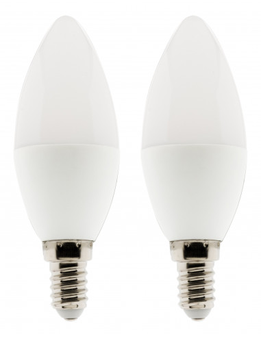 Lot de 2 ampoules LED Flamme 5W E14 360lm 2700K - (blanc chaud)