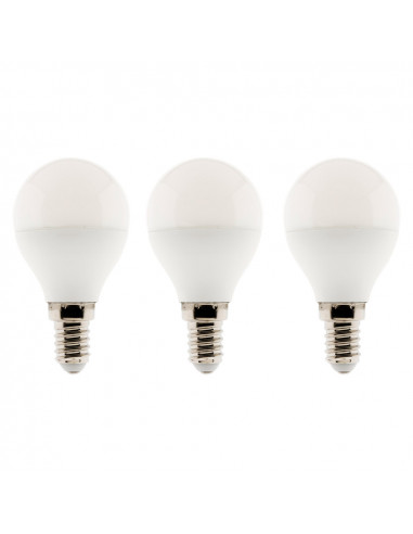 Lot de 3 ampoules LED sphériques 5,2W E14 470lm 2700K (blanc chaud)