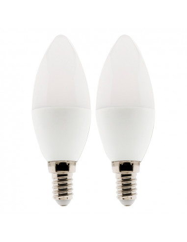 Lot de 2 ampoules LED flamme 5,2W E14 470lm 2700K (Blanc chaud)