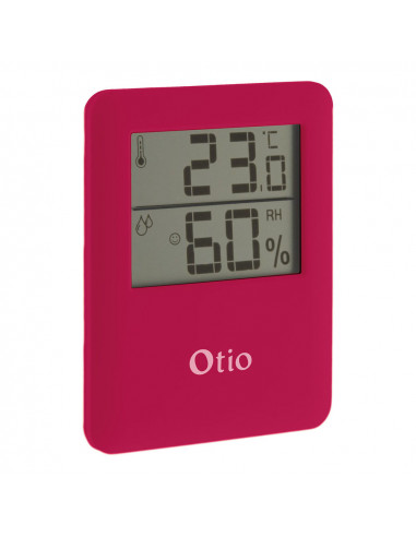 Thermomètre Hygromètre magnétique à écran LCD - Rose - Otio