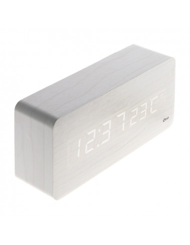 Thermomètre lingot finition effet bois blanc cérusé - Otio