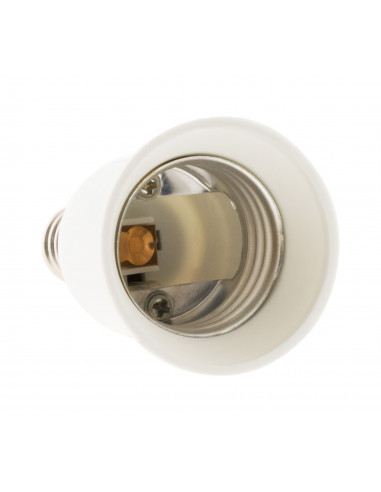 Adaptateur de douille culot pour ampoules - fiche mâle E14 vers fiche femelle E27 - Blanc - Zenitech