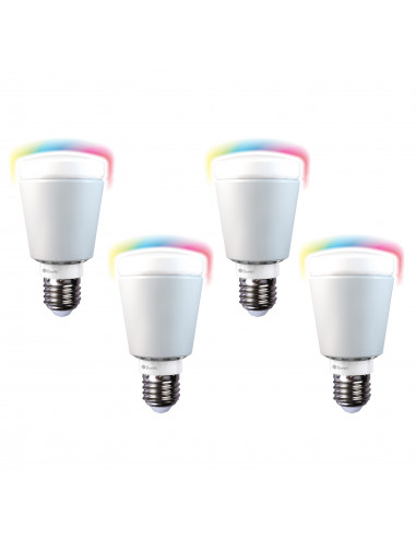 Pack de 4 ampoules LED multicolores connectées 7W B22 - Beewi