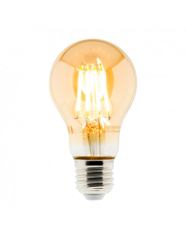 Ampoule Déco filament LED ambrée Standard 4W E27 400lm 2500K