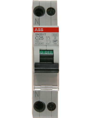Disjoncteur modulaire PH+N 25A 3KA à vis Type AC