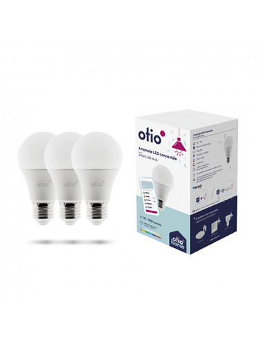 Pack de 3 ampoules LED connectées Bluetooth E27 11W - Otio